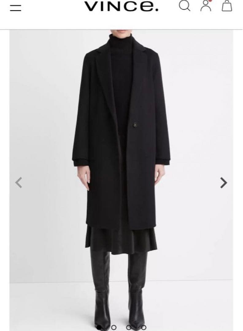 新品 vince. シングルコート ノーカラーコート