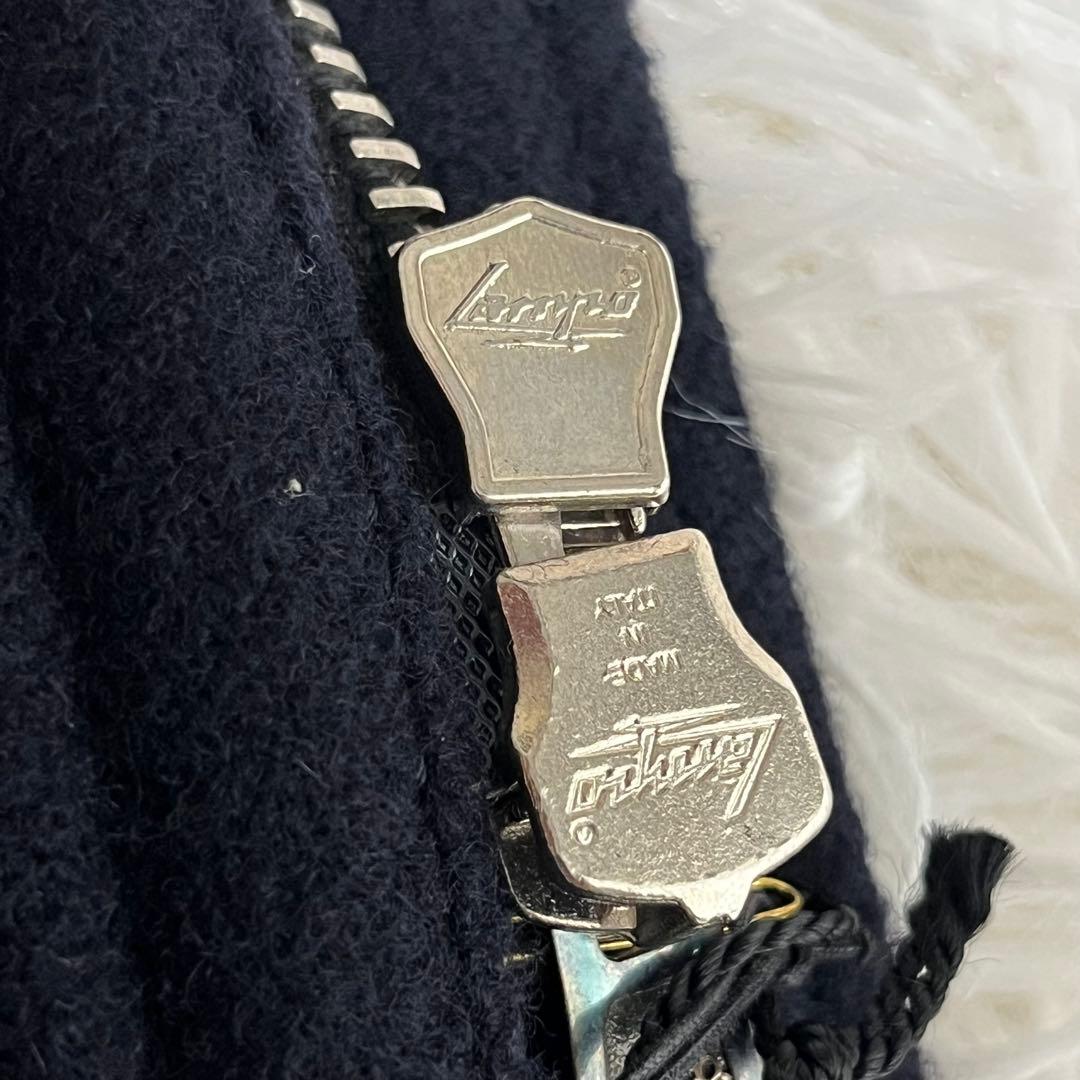 未使用タグ付き！ AKM ダブルメルトン ダッフルコート　フード付き　ネイビー