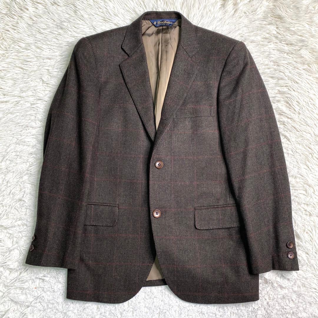 美品✨Brooks Brothers テーラード カシミヤ チェック ブラウン