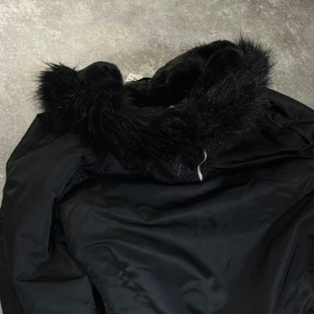 アルファインダストリーズ フライトジャケット N-2B オールブラック　L　短丈