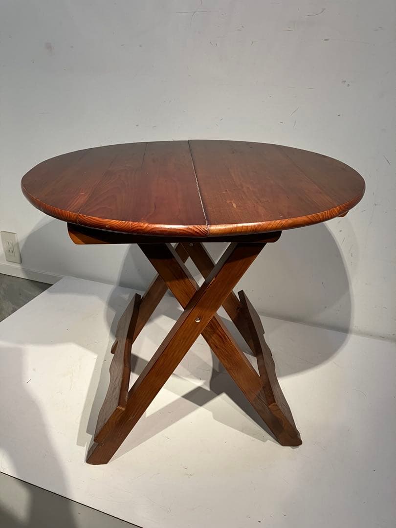 オールド　フォールディング　テーブル、レトロ、キャンプ、折り畳み、キツツキ、天童