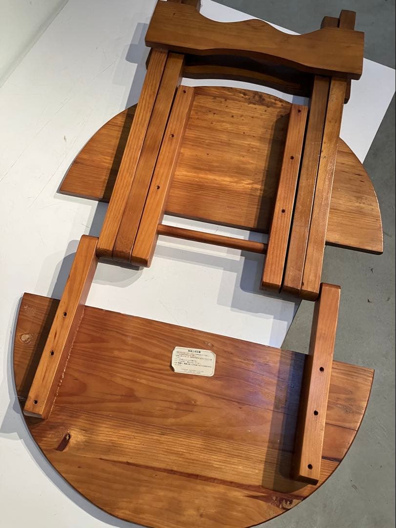 オールド　フォールディング　テーブル、レトロ、キャンプ、折り畳み、キツツキ、天童