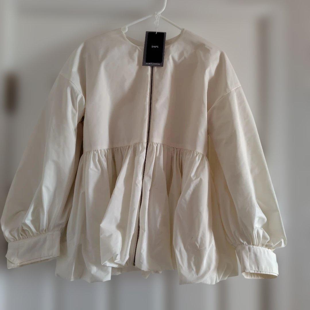 SHIPS ペプラムバルーン中綿ブルゾン
