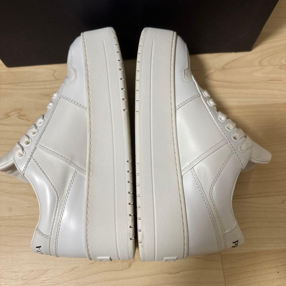PRADA ダウンタウン ボールドレザー スニーカー 厚底 三角ロゴ 38サイズ