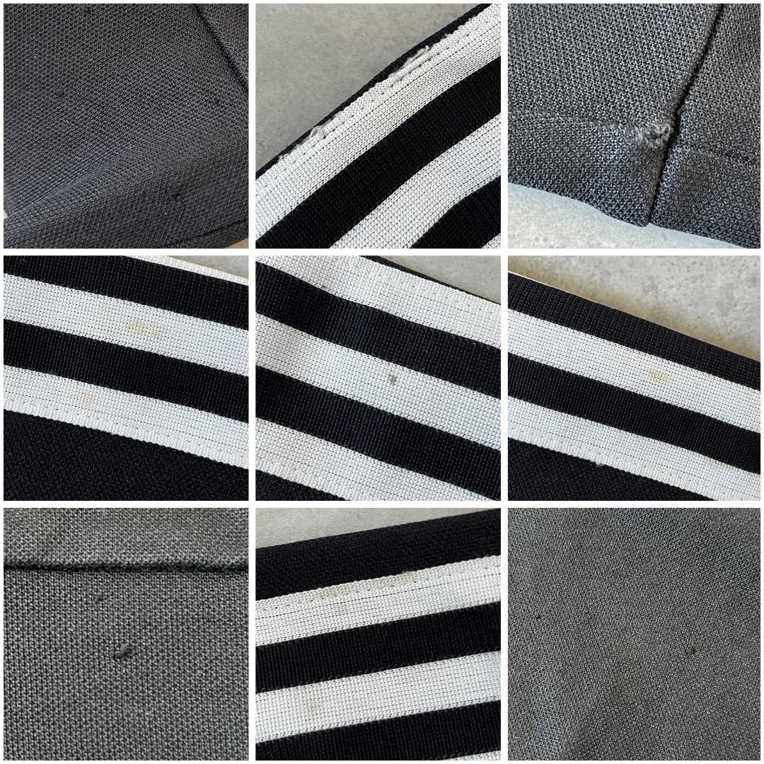 アディダス トラックジャケット 襟高 古着 トレフォイル刺繍 L 黒 18059