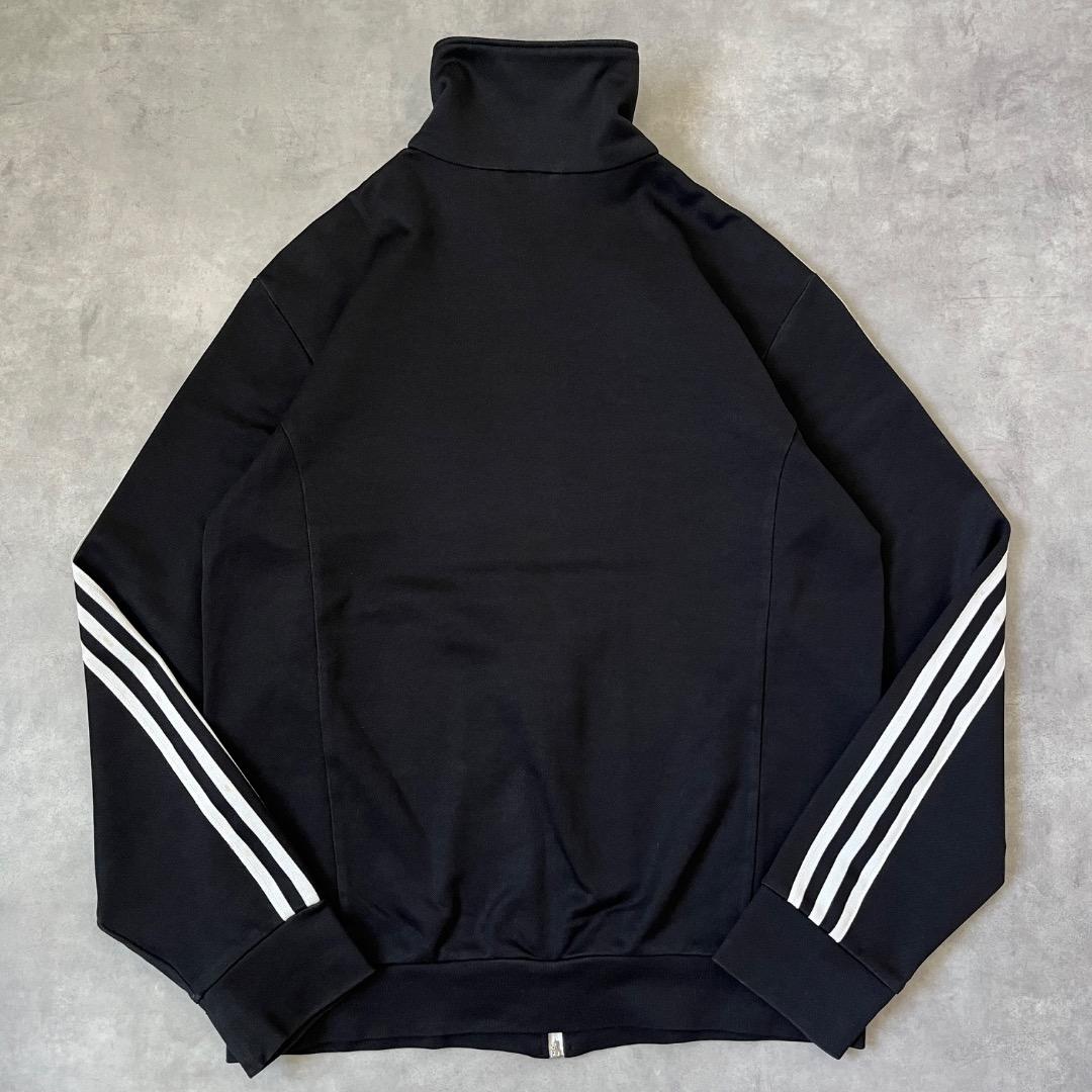 アディダス トラックジャケット 襟高 古着 トレフォイル刺繍 L 黒 18059