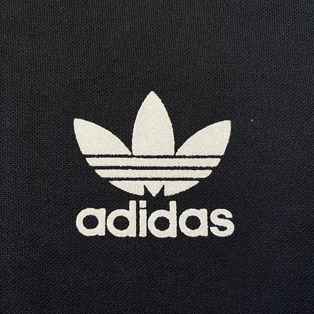 アディダス トラックジャケット 襟高 古着 トレフォイル刺繍 L 黒 18059