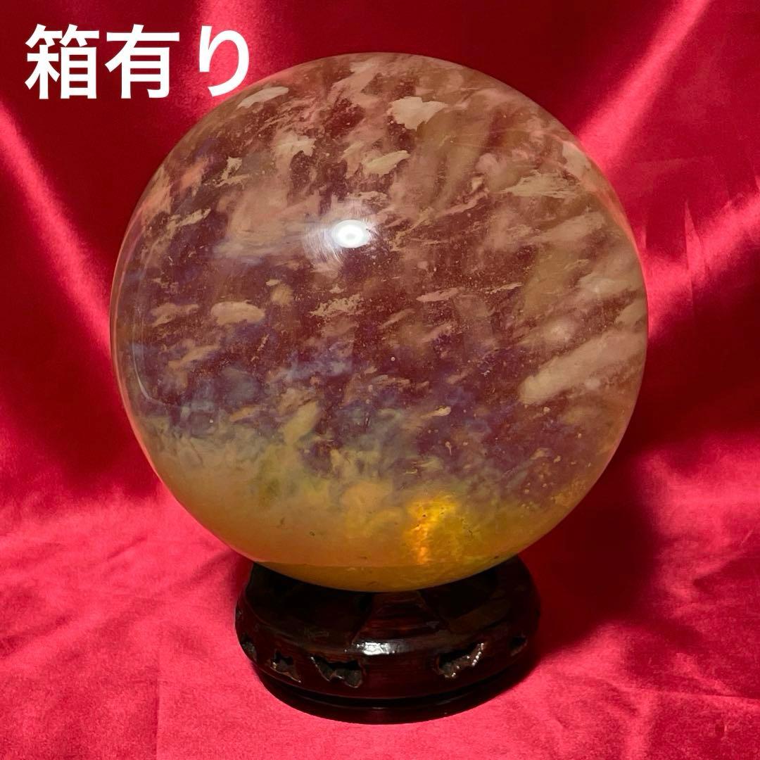 15㎝　雲海　金運水晶大霊珠　溶煉水晶　運開　白雲館