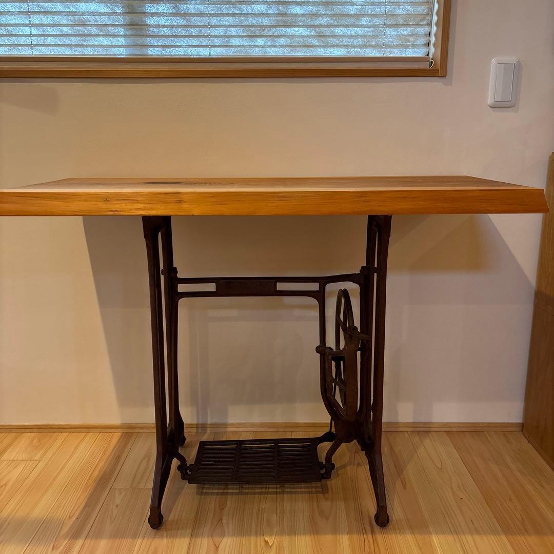 一枚板　ミシン台　テーブル