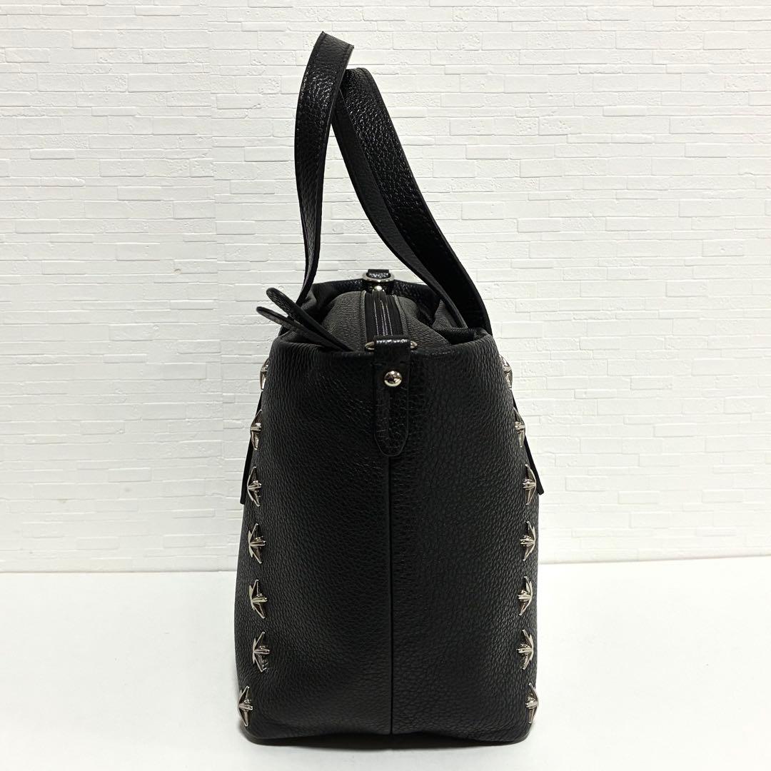 JIMMY CHOO ハンドバッグ トートバッグ ブラック レザー スタッズ