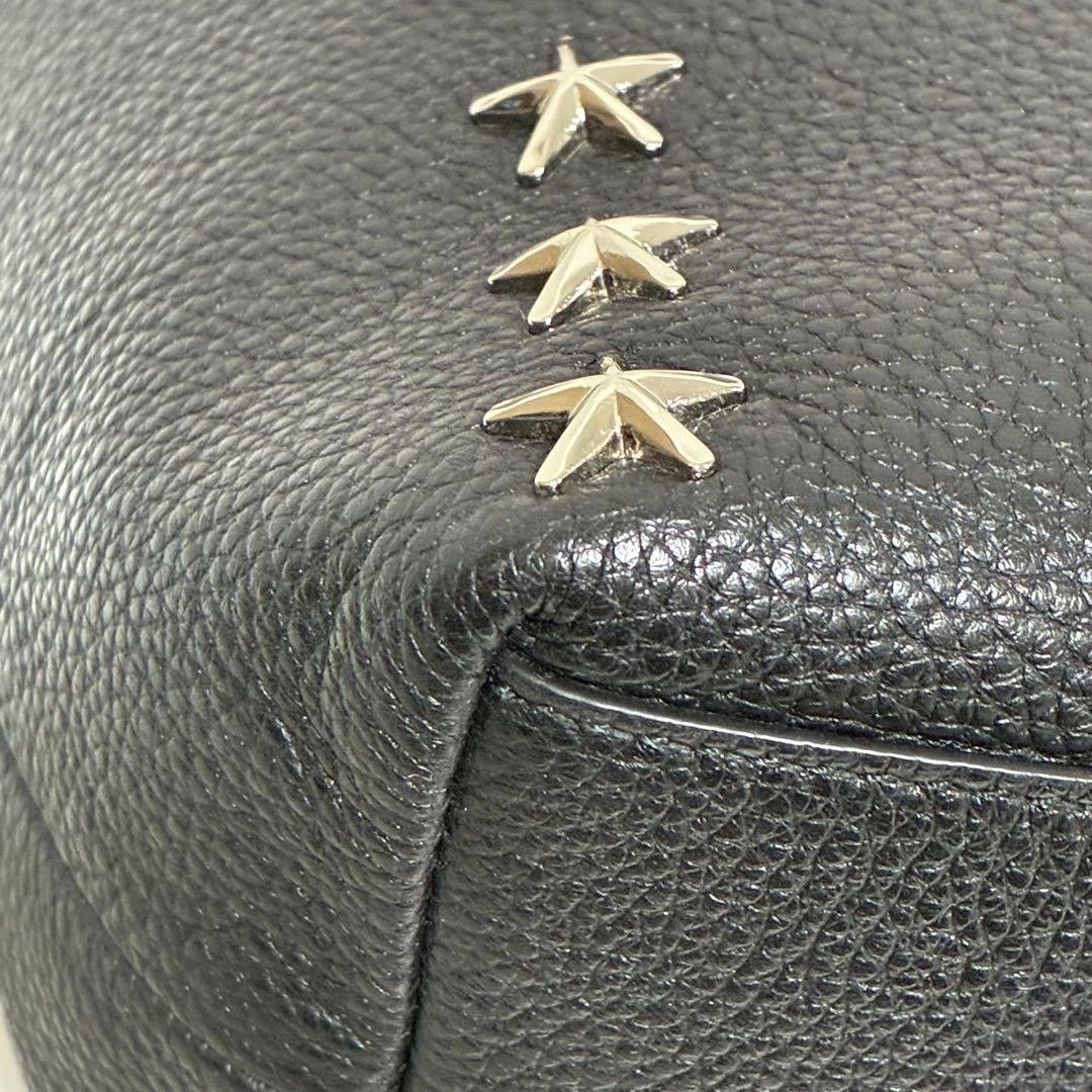 JIMMY CHOO ハンドバッグ トートバッグ ブラック レザー スタッズ