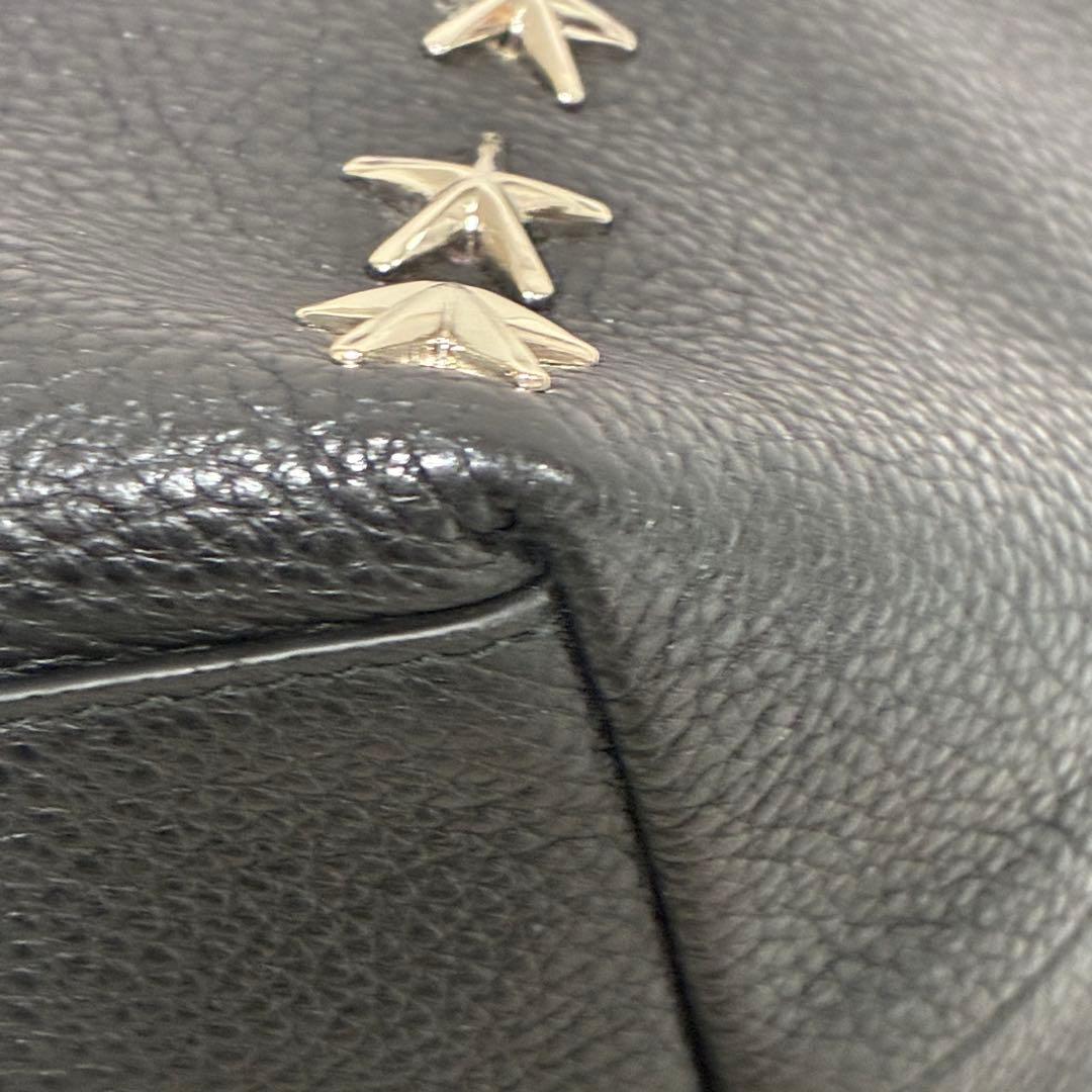 JIMMY CHOO ハンドバッグ トートバッグ ブラック レザー スタッズ