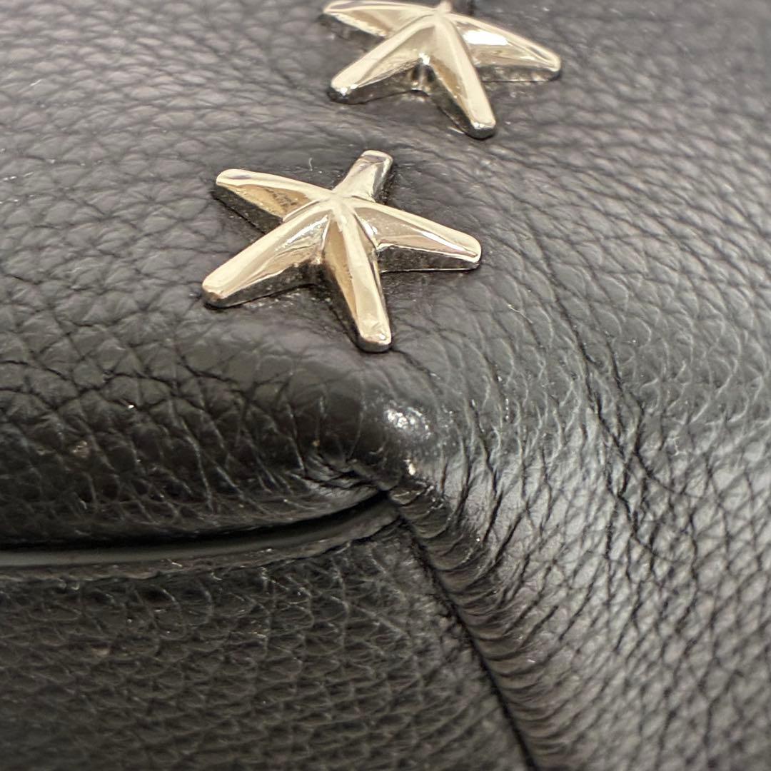 JIMMY CHOO ハンドバッグ トートバッグ ブラック レザー スタッズ