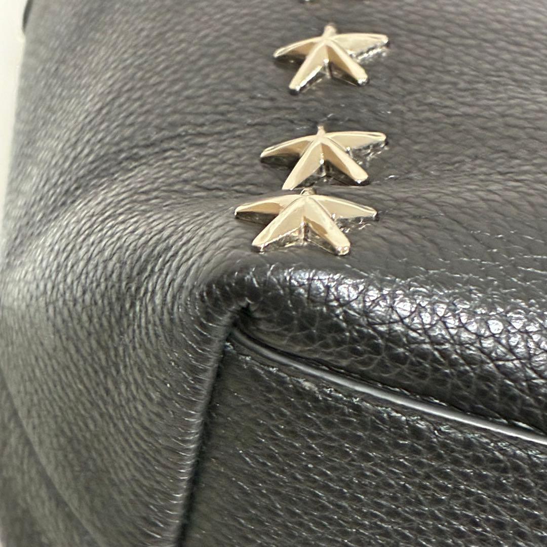 JIMMY CHOO ハンドバッグ トートバッグ ブラック レザー スタッズ