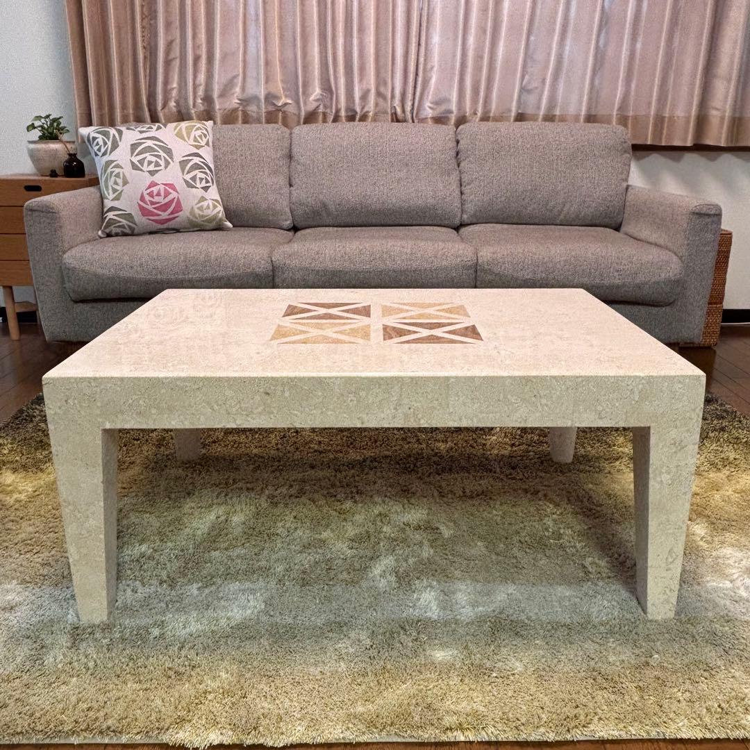 【送料込】大理石調 センターテーブル マーブル柄 コーヒーテーブル