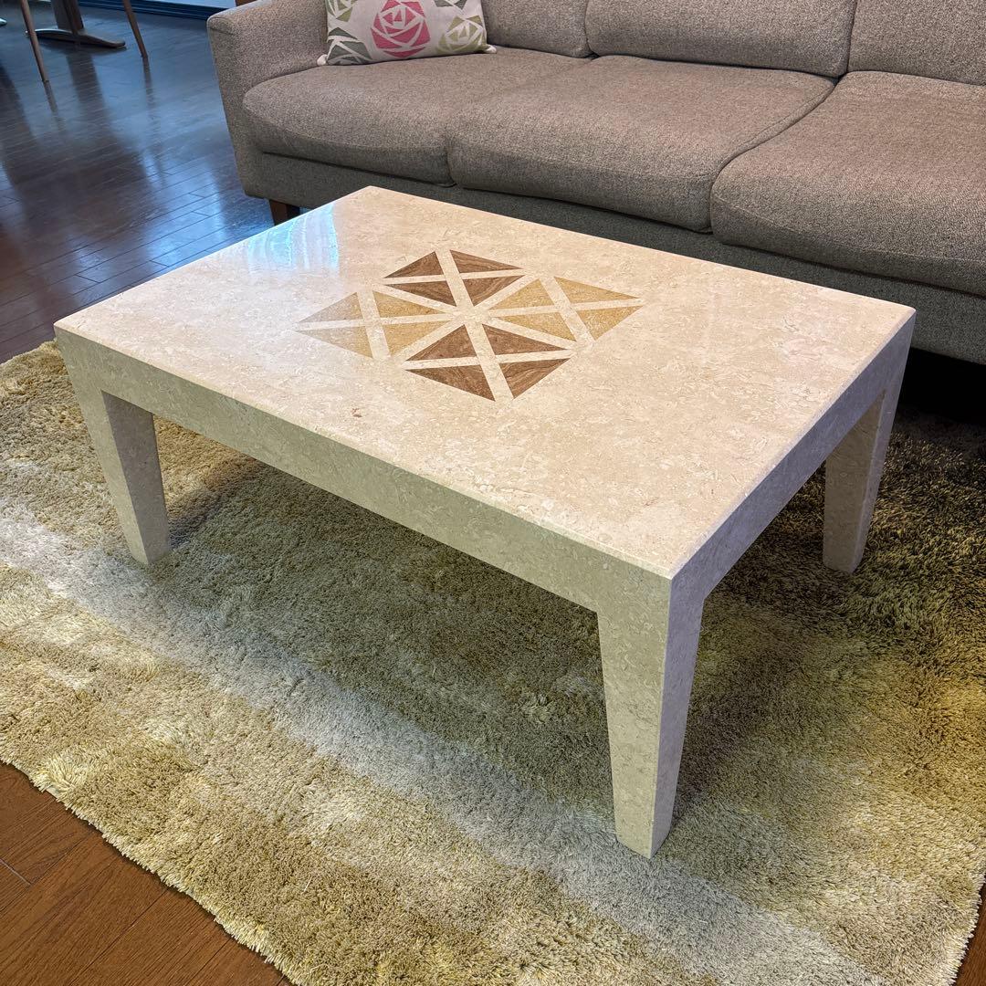 【送料込】大理石調 センターテーブル マーブル柄 コーヒーテーブル