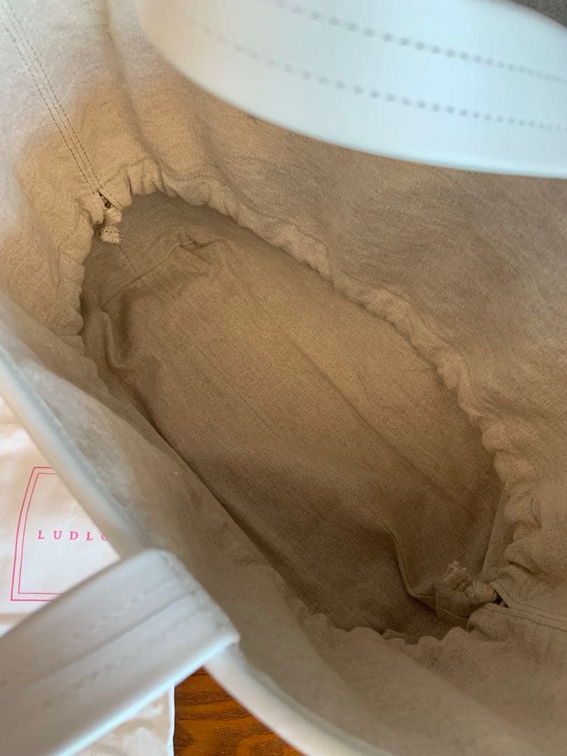 LUDLOW ラドロー　スカラップラフィアトートバッグ　M