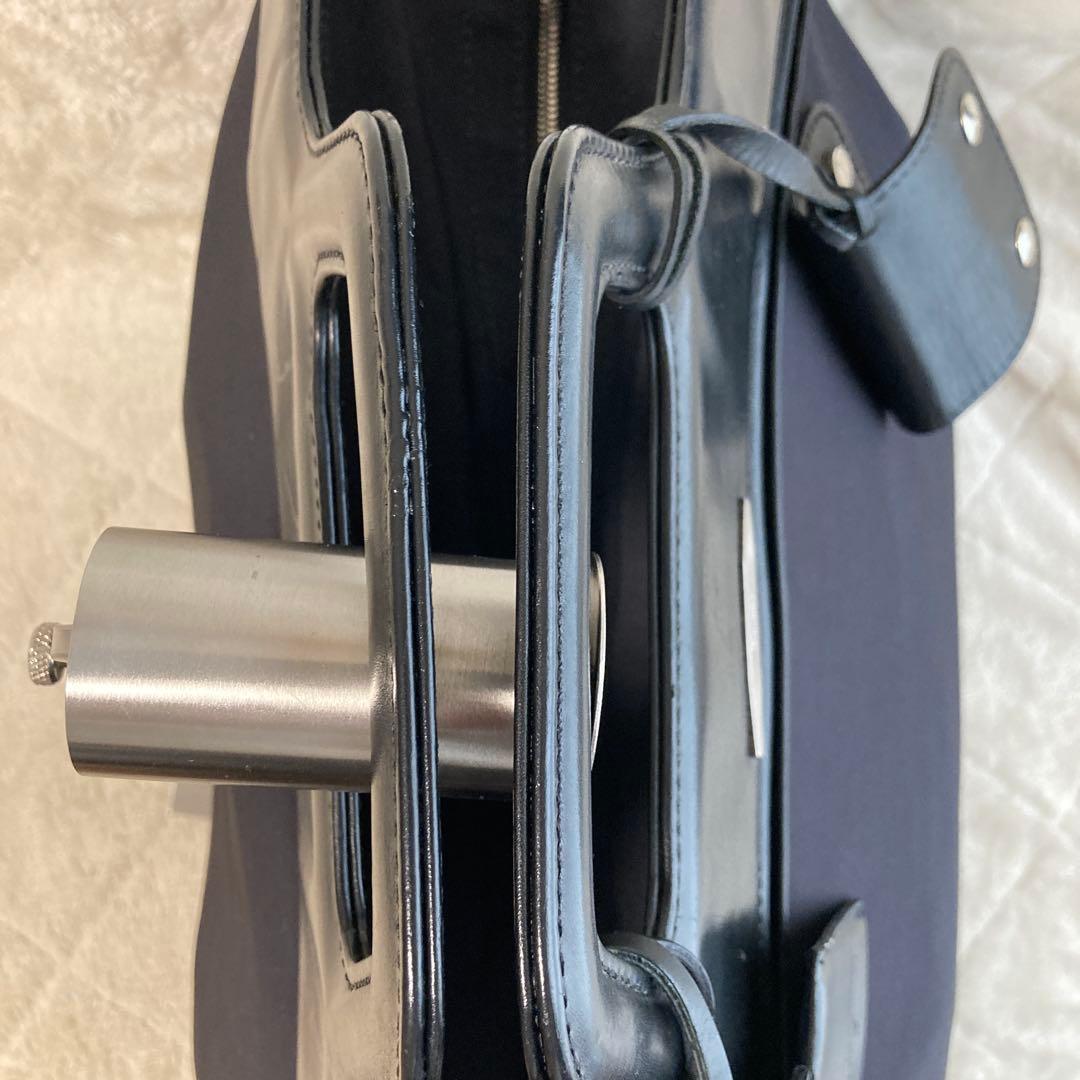 フェラガモ　2wayボストンバック　キャンバス／レザー　ロゴプレート　大容量