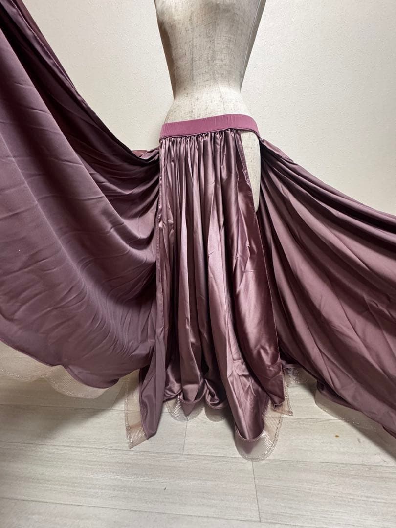 ベリーダンス スカート サテン モーブピンク　新品未使用品　衣装