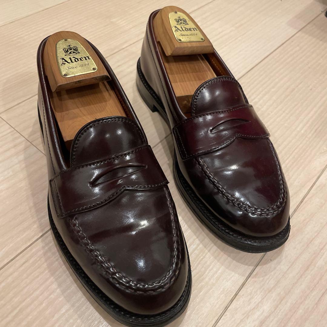 美品　オールデン　コードバンローファー　純正シューツリー付き