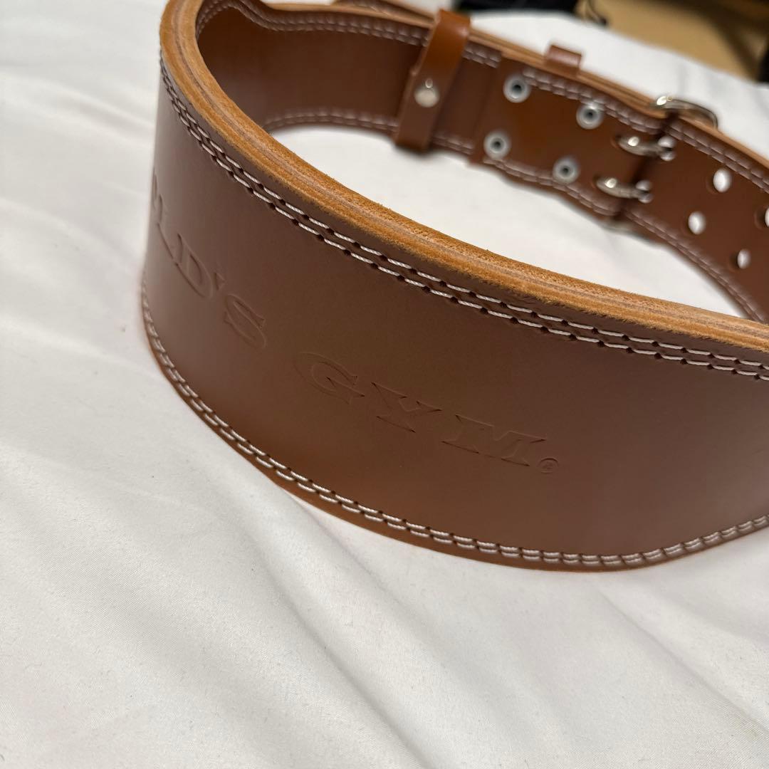 【発送5/8以降】GOLD'S GYM トレーニングパワーベルト ブラウン　L