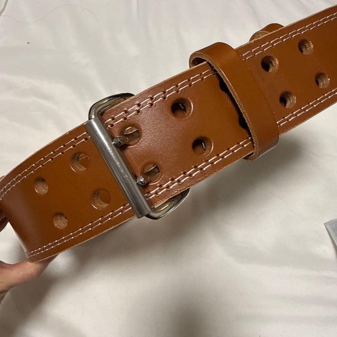 【発送5/8以降】GOLD'S GYM トレーニングパワーベルト ブラウン　L