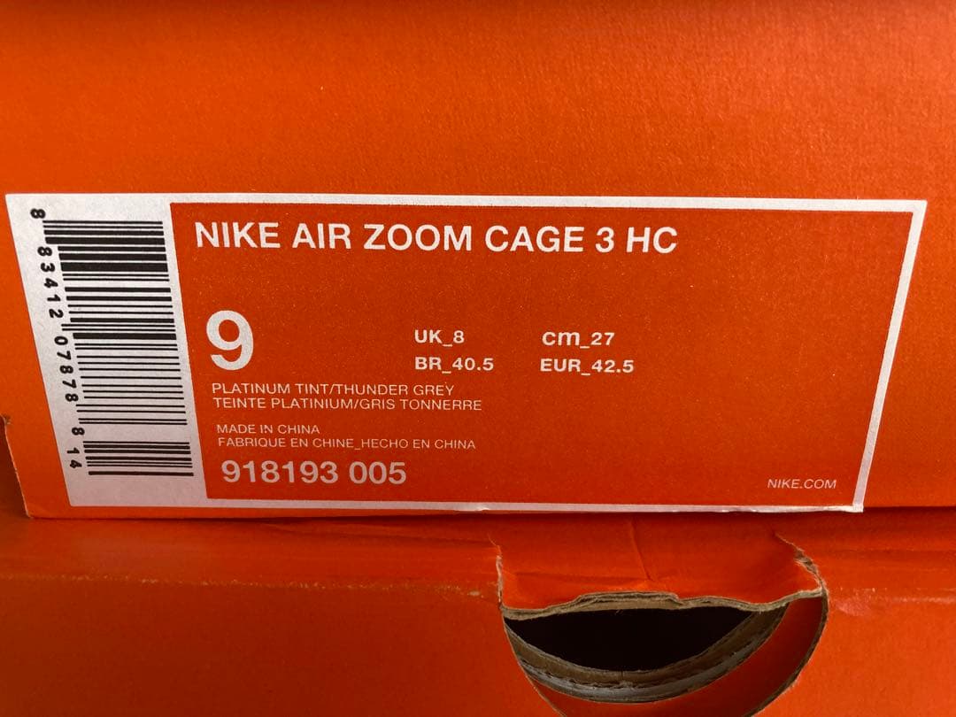シューズ(男性用) Nike Air Zoom Cage 3 HC 27cm