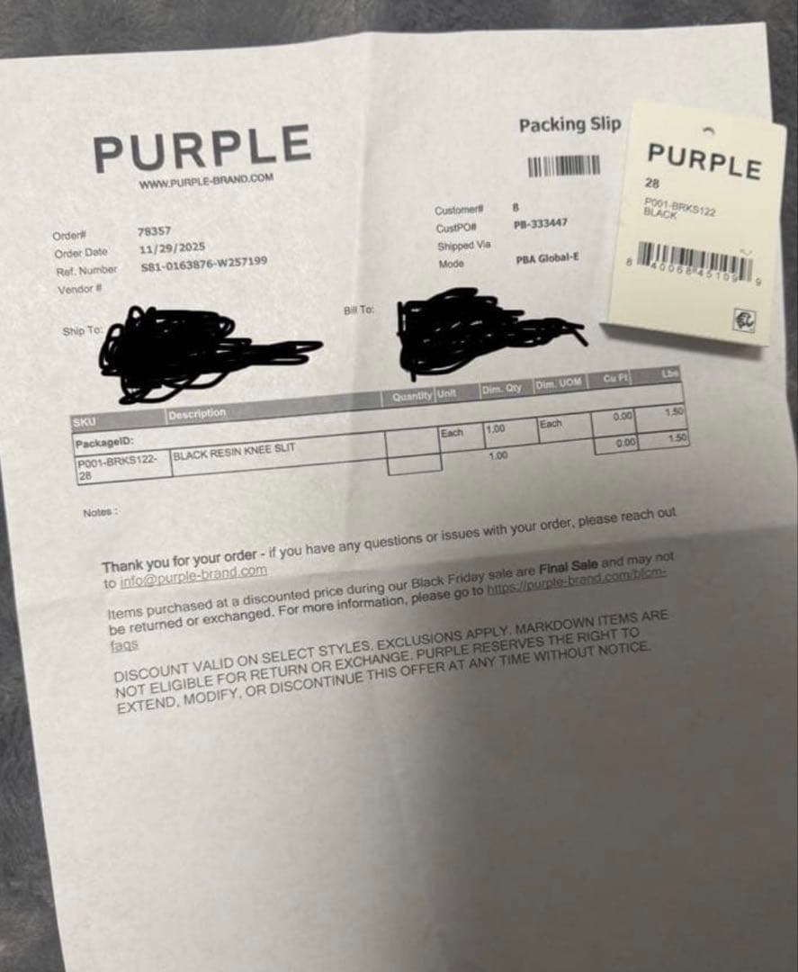 パンツ purple brand28