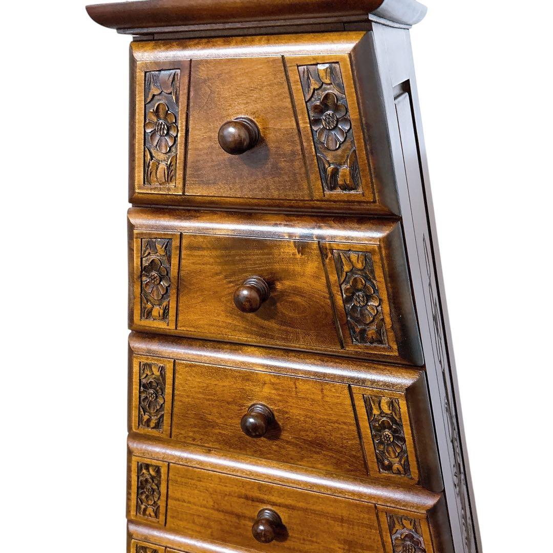 アンティーク風 6段チェスト 木製 レトロ家具 収納タンス おしゃれインテリア