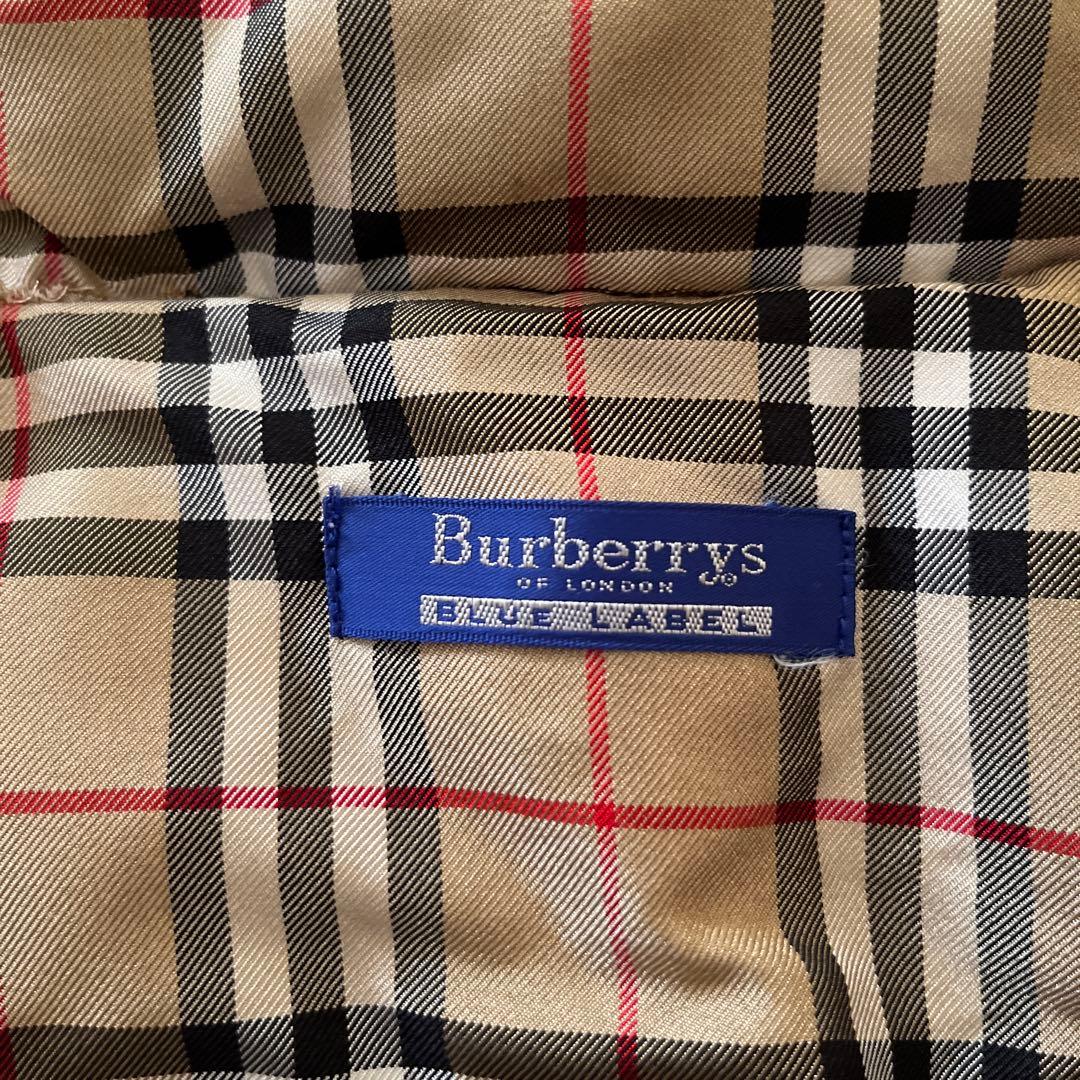 【希少】バーバリーブルーレーベル リバーシブル ダウンベスト ショート丈