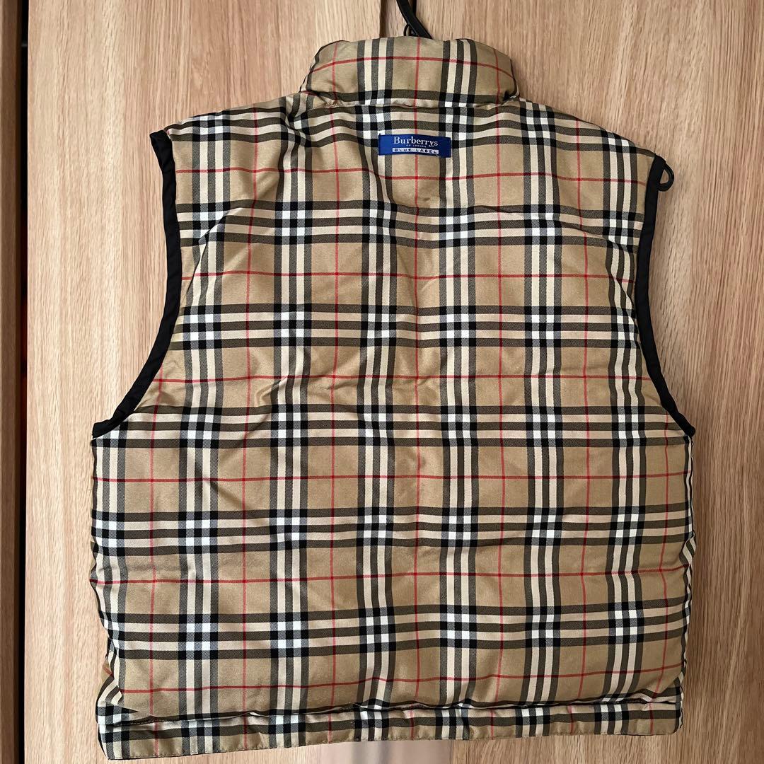 【希少】バーバリーブルーレーベル リバーシブル ダウンベスト ショート丈