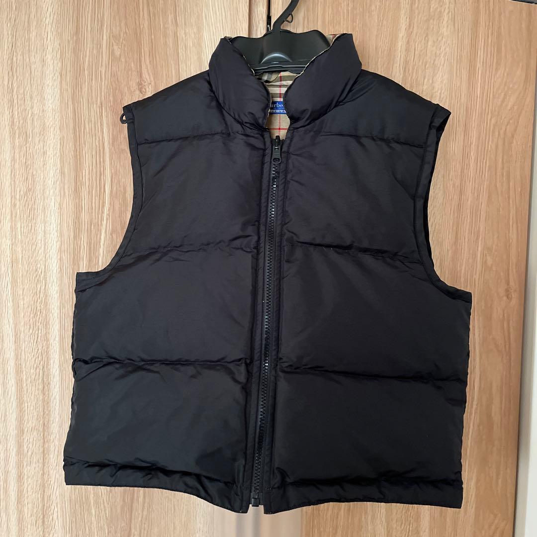 【希少】バーバリーブルーレーベル リバーシブル ダウンベスト ショート丈