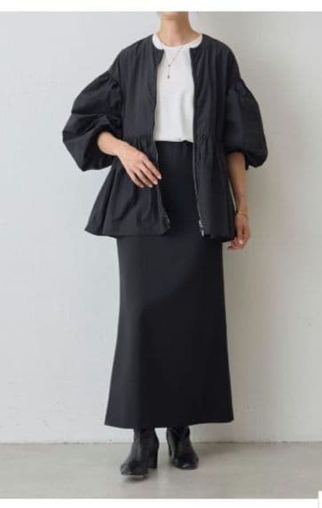 新品 BEARDSLEY ペプラムジップシャツブルゾン