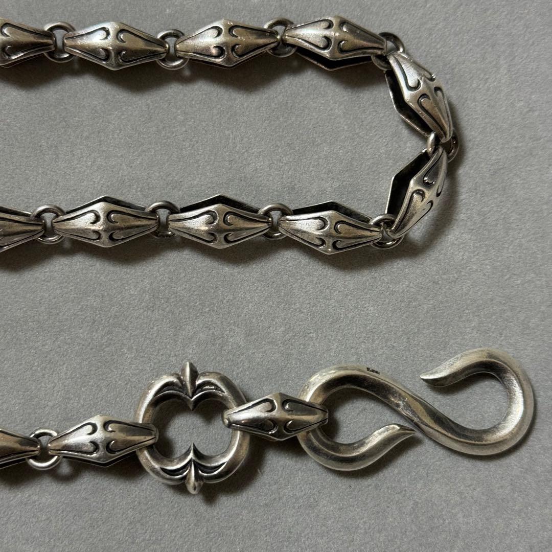 希少！シルバー925 純銀　ウォレットチェーン　ダブルフック　シンプルデザイン