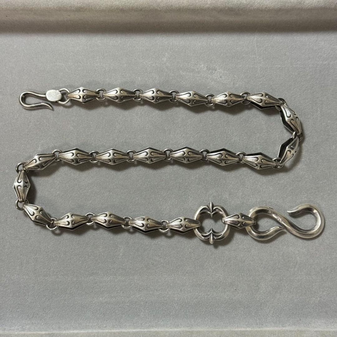 希少！シルバー925 純銀　ウォレットチェーン　ダブルフック　シンプルデザイン