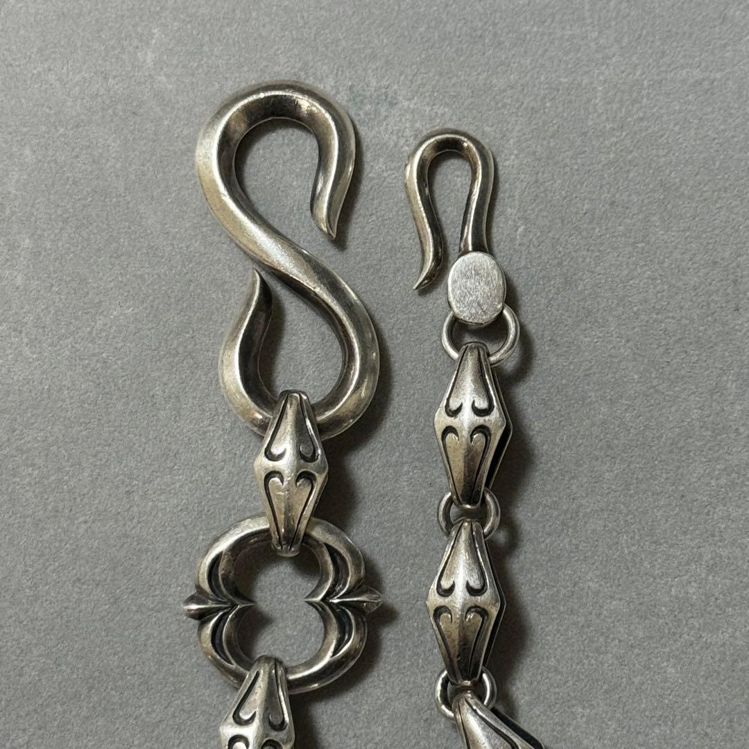 希少！シルバー925 純銀　ウォレットチェーン　ダブルフック　シンプルデザイン