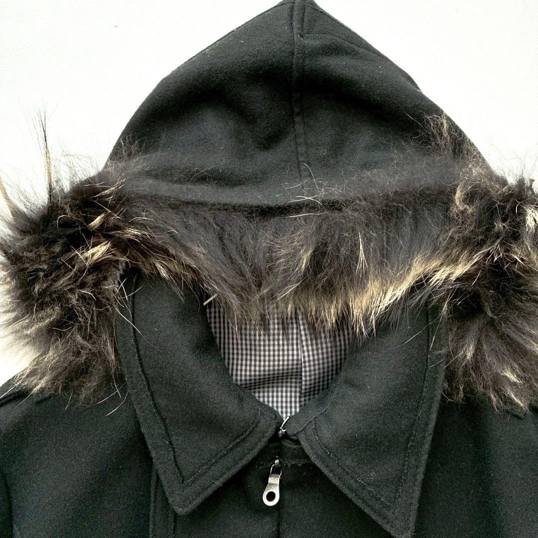 【くろ 】PPFM ナポレオンジャケット L ギミック ラクーンファー付き