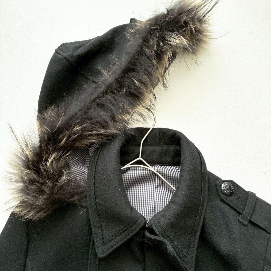 【くろ 】PPFM ナポレオンジャケット L ギミック ラクーンファー付き