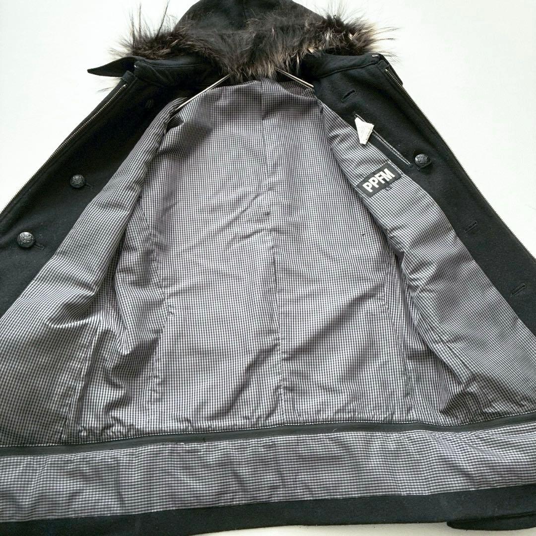 【くろ 】PPFM ナポレオンジャケット L ギミック ラクーンファー付き