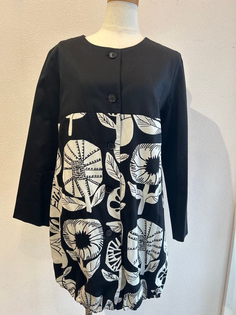 マリメッコ花柄五分袖チュニックコート
