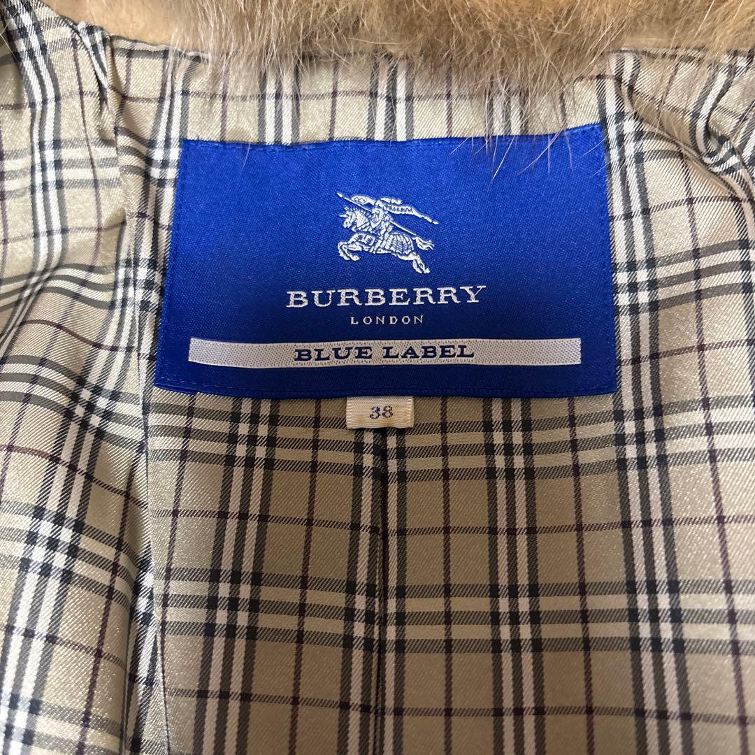 BURBERRY BLUE LABELファー付きベージュロングコート