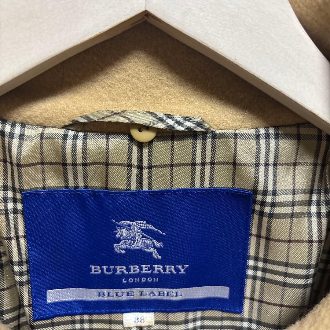 BURBERRY BLUE LABELファー付きベージュロングコート
