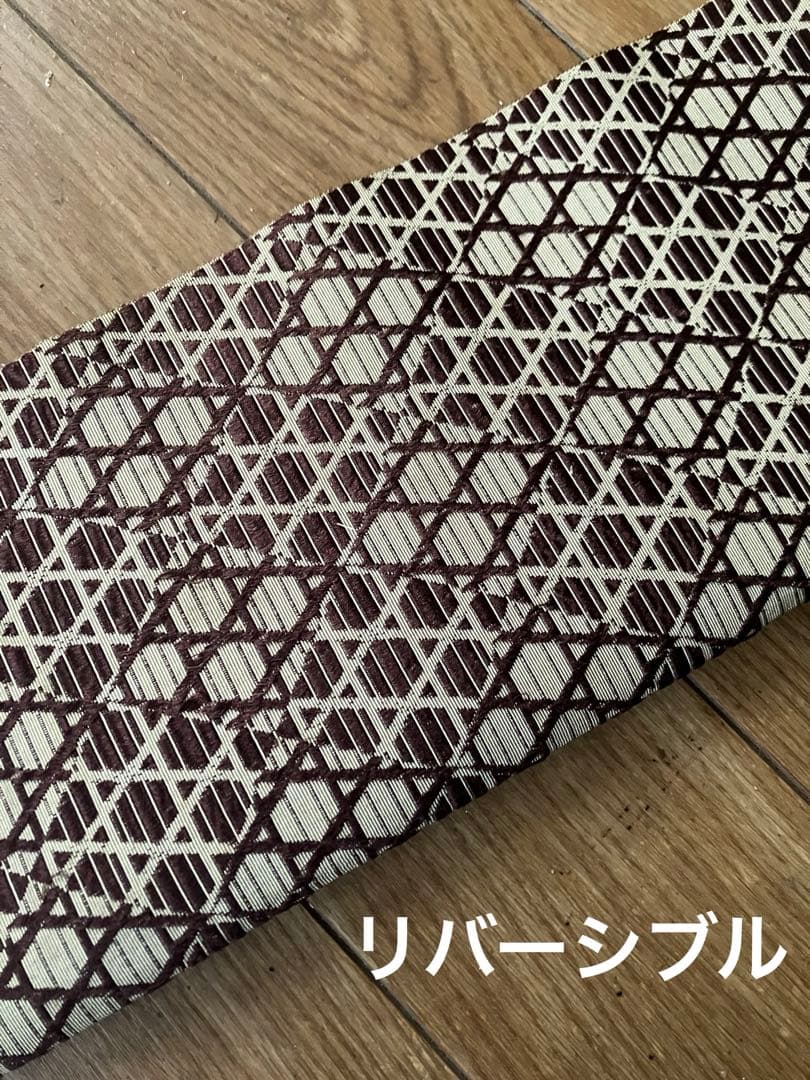 セール【西陣織、美品・両面】ハイブランドの様な洗練された抽象柄☆正絹名古屋帯