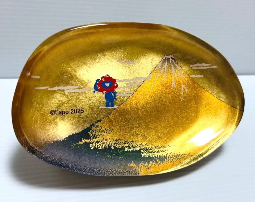 【完売品・新品】大阪万博 ミャクミャク 箔名画 北斎　ガラストレー　凱風快晴