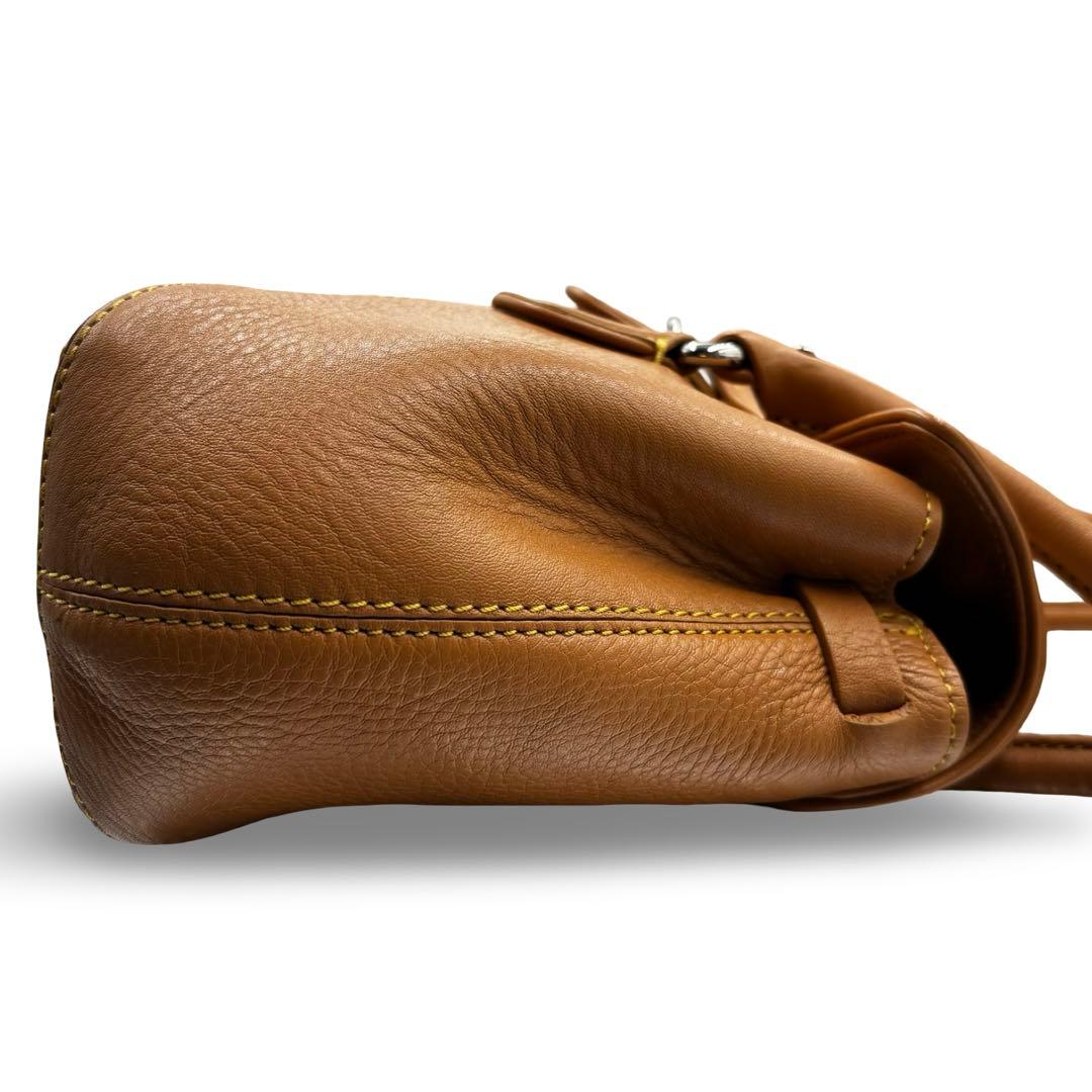 【美品】コールハーン　ショルダートートバッグ　レザー　ブラウン　ロゴ金具　肩掛け