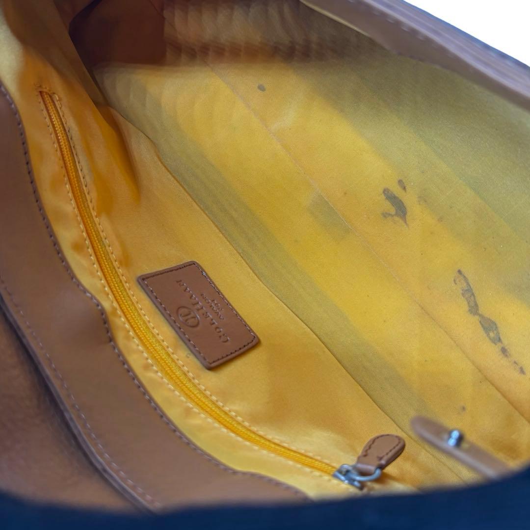 【美品】コールハーン　ショルダートートバッグ　レザー　ブラウン　ロゴ金具　肩掛け