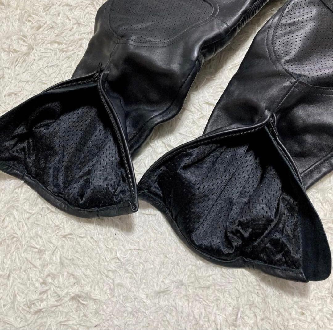 ⭐極美品⭐ナンカイ レザーパンツ L バイク ライディング ブラック 膝パット