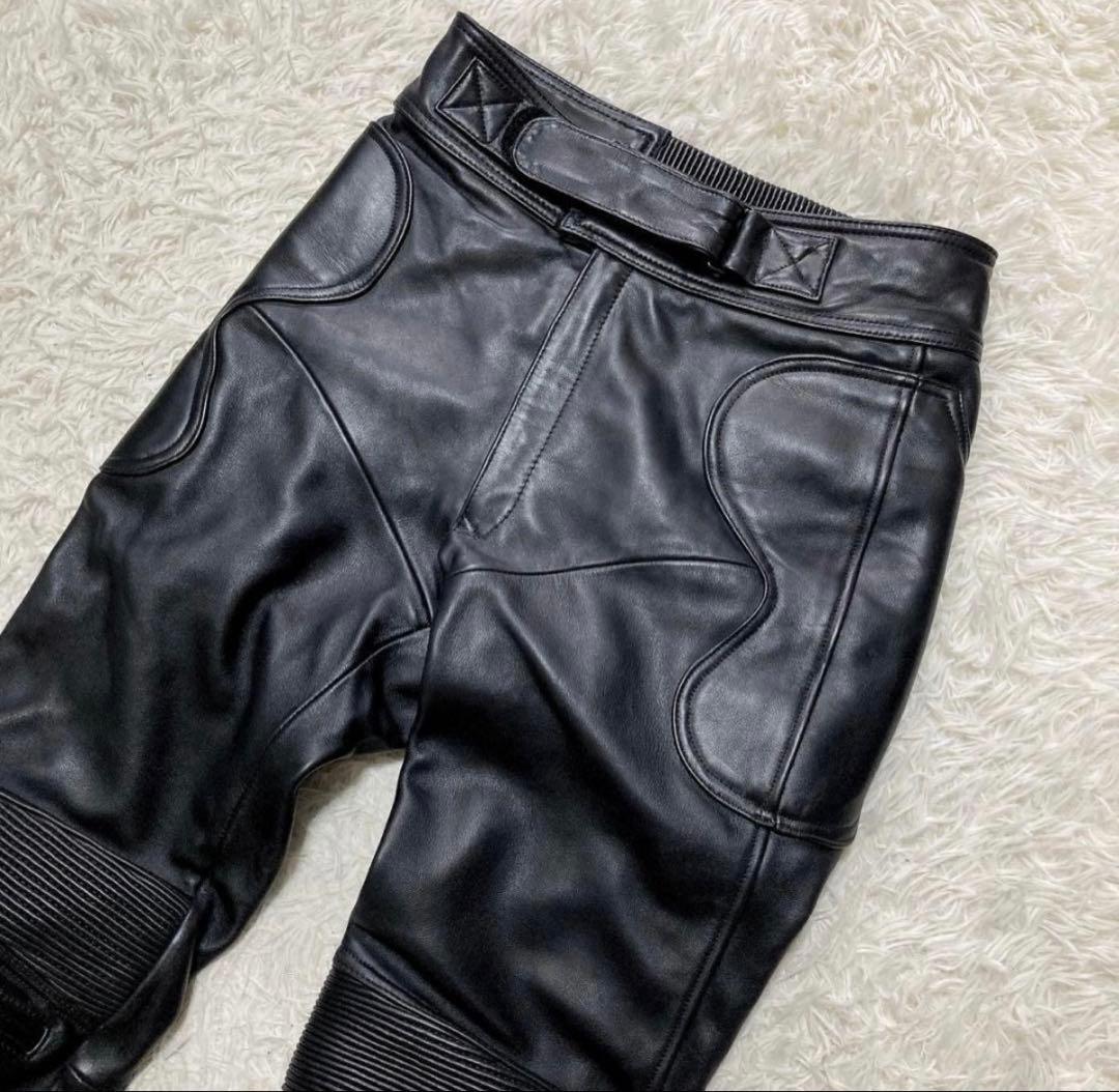 ⭐極美品⭐ナンカイ レザーパンツ L バイク ライディング ブラック 膝パット