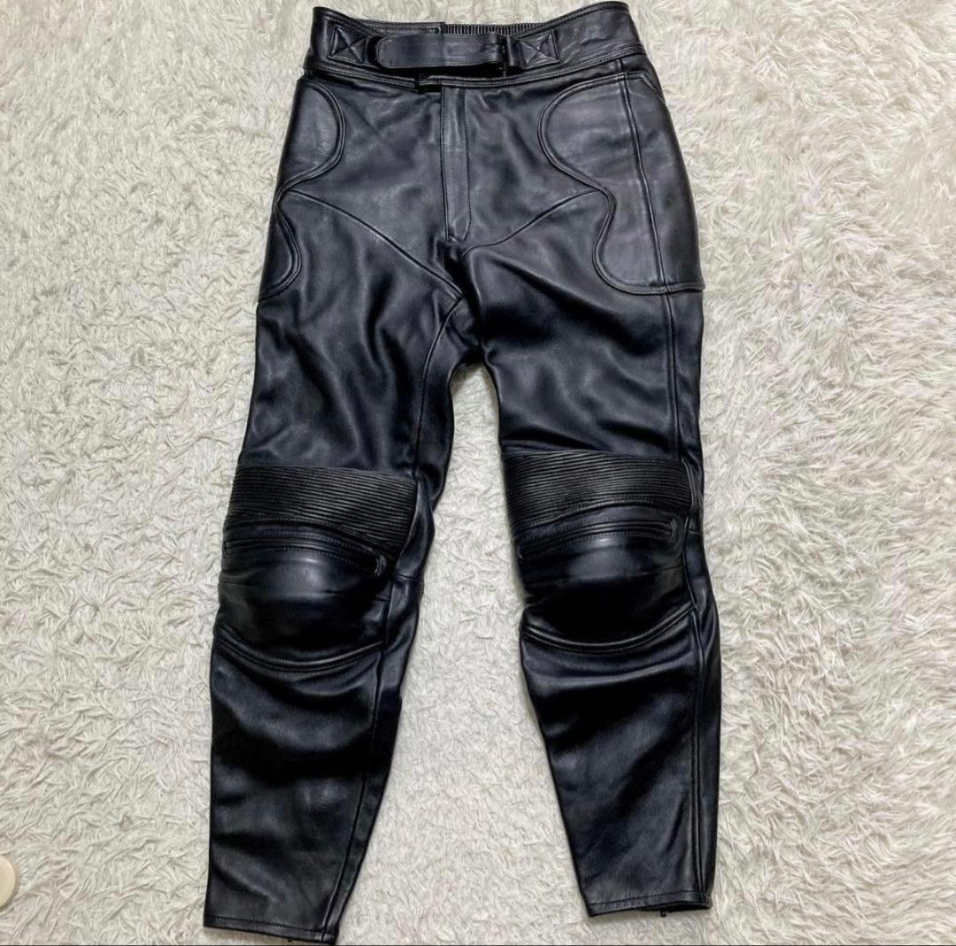 ⭐極美品⭐ナンカイ レザーパンツ L バイク ライディング ブラック 膝パット