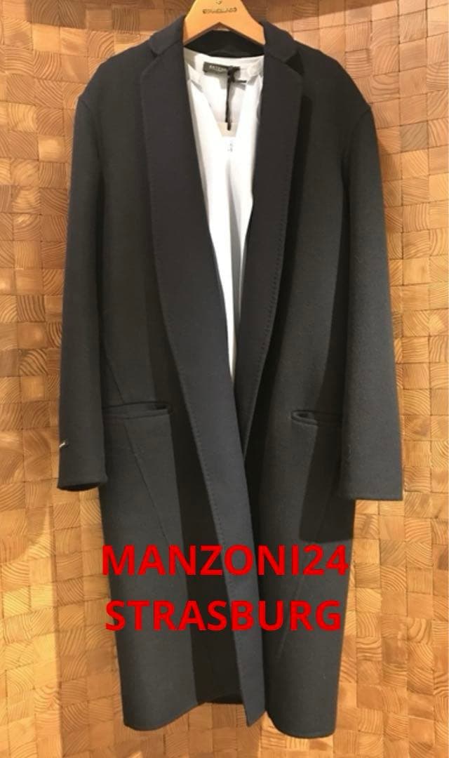 【MANZONI24】最終　STRASBURG ネイビー チェスターコート